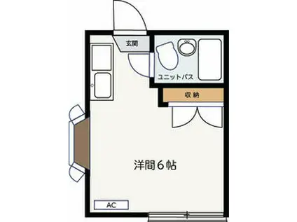 コーポ池尻(ワンルーム/2階)の間取り写真