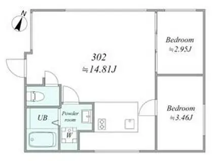 TRIAS336(2LDK/3階)の間取り写真