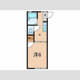 横須賀線 田浦駅 徒歩10分 2階建 築35年(1K/1階)の間取り写真