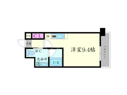 アーバンフラッツ上町(1K/8階)の間取り写真