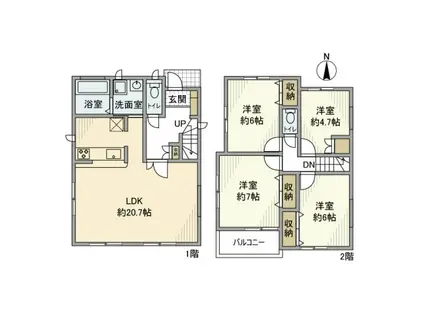 横浜市ブルーライン 岸根公園駅 徒歩8分 2階建 築4年(4LDK)の間取り写真