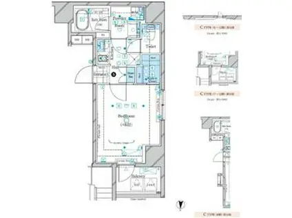 ガリシア森下エストゥディオⅢ(1K/5階)の間取り写真