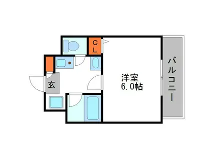 エスティライフ梅田北(1K/2階)の間取り写真