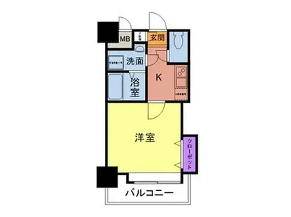 ダイナコートエスタディオ東公園Ⅱ(1K/9階)の間取り写真