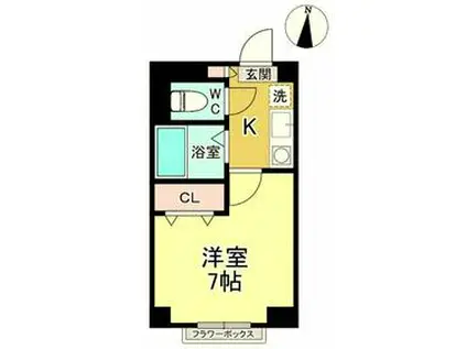 ペパンシエソワ2(1K/3階)の間取り写真