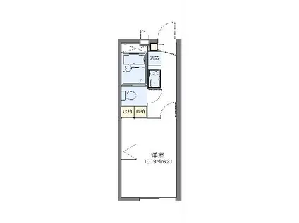 レオパレス北本西Ⅲ(1K/1階)の間取り写真