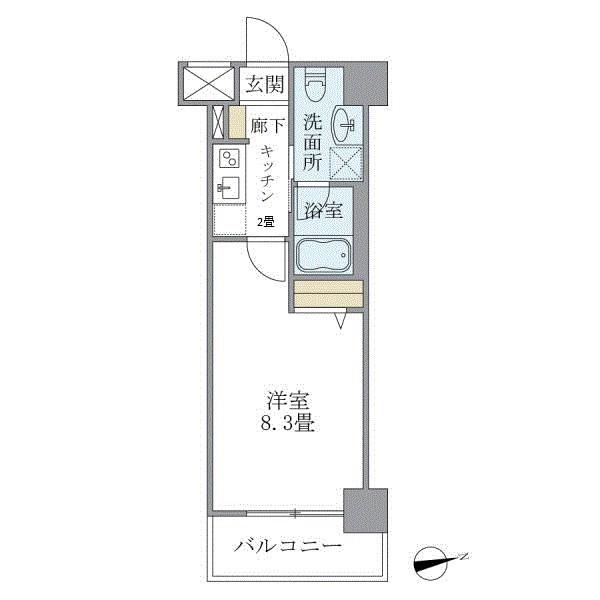COURS(1K/3階)の間取り写真