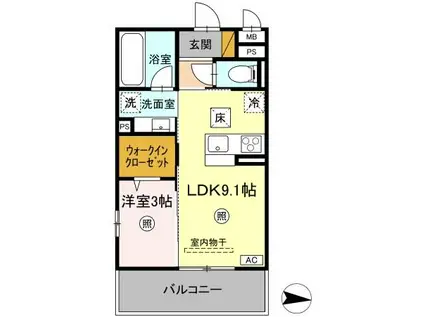 C&A-Ⅰ(1LDK/1階)の間取り写真