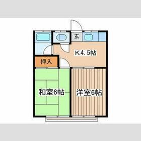 第一サンハイツ(2K/2階)の間取り写真