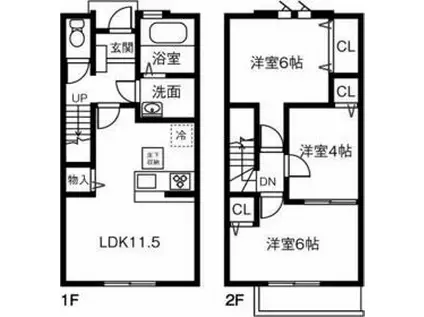 MAISONETTE LAND 込野 C(3LDK)の間取り写真