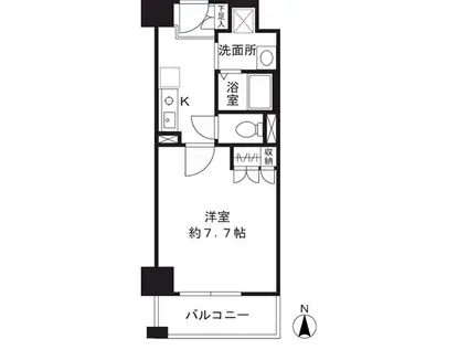 シャンピアコート茨木(1K/9階)の間取り写真