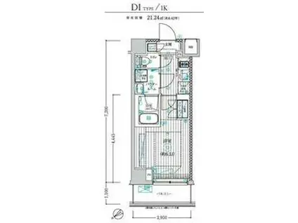 BRIZZ鶴見本町通MAXIV(1K/1階)の間取り写真