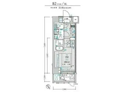 BRIZZ鶴見本町通MAXIV(1K/1階)の間取り写真