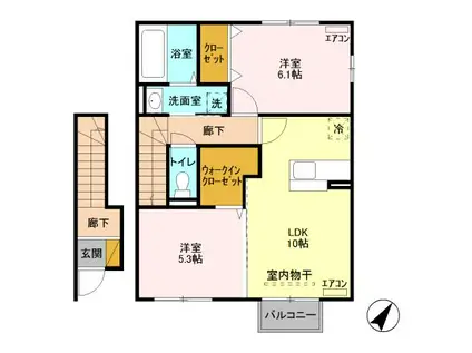 サンモールⅡ(2LDK/2階)の間取り写真