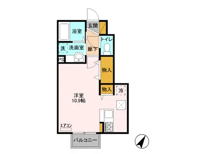 フォーゲルテラス ブラウ 2(ワンルーム/1階)の間取り写真