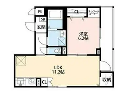 ANGE FLEUR(1LDK/4階)の間取り写真