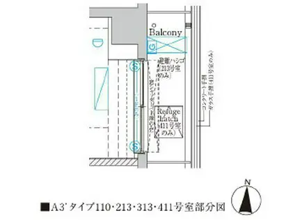 ラフィスタ蒲田南Ⅱ(2K/4階)の間取り写真