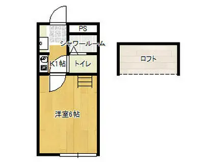 かもめハイツ(1K/1階)の間取り写真