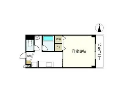 ハピネスMⅠ(1K/2階)の間取り写真