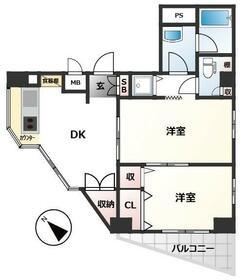グランフォークス1鷹翔(2DK/4階)の間取り写真