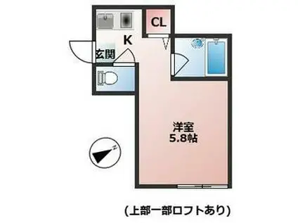 アーバンハイム(1K/1階)の間取り写真