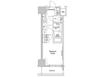 ザ・パークハビオ入谷(1K/5階)の間取り写真