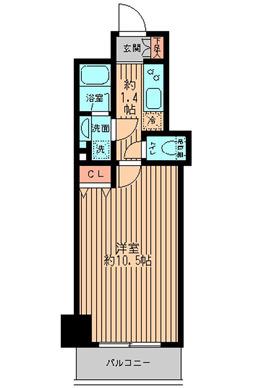 レガーロ御茶ノ水Ⅱ(1K/4階)の間取り写真
