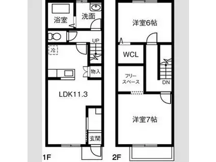 Maisonette land 寺家B(2LDK)の間取り写真