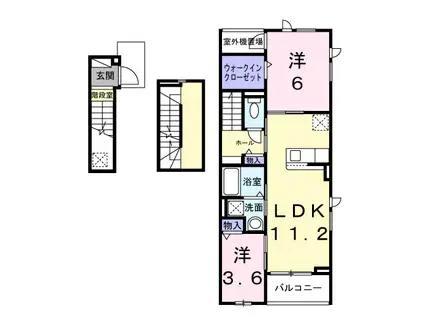 サン・シーロ Ⅱ(2LDK/3階)の間取り写真