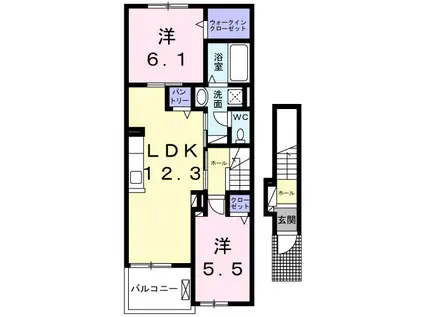 サリーレⅢ(2LDK/2階)の間取り写真