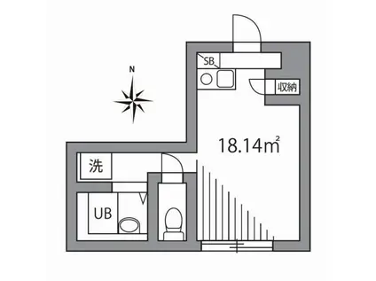 ヴランドール桜ヶ丘(ワンルーム/1階)の間取り写真