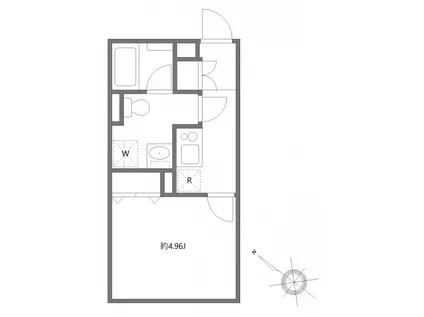 ルーデンス常盤台Ⅲ(1K/3階)の間取り写真