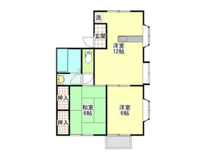 アウローラB(2LDK/1階)の間取り写真