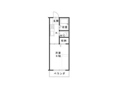 サンパレス小鹿C(1K/1階)の間取り写真