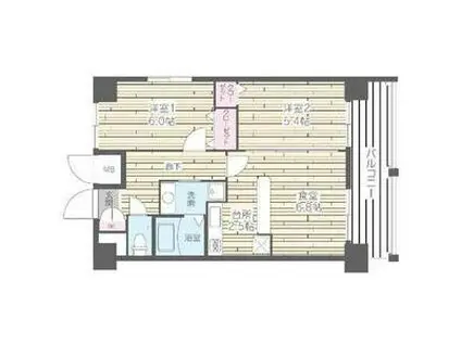 HF四条河原町レジデンス(2LDK/12階)の間取り写真