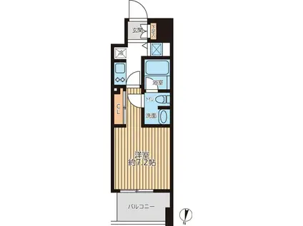 プライマルフロント錦糸町(1K/8階)の間取り写真