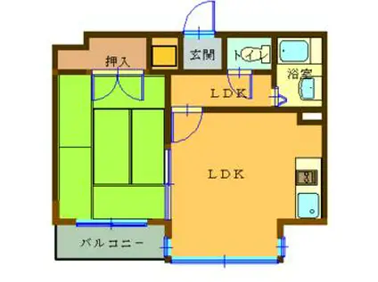 コナビック東伊場(1DK/4階)の間取り写真