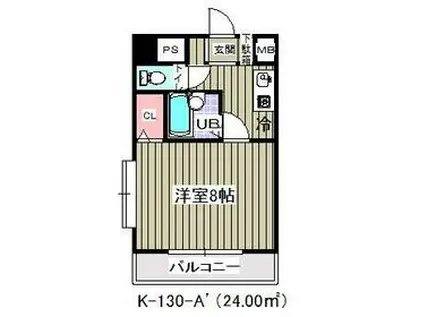 ロッシェル橋本Ⅲ2号棟(1K/2階)の間取り写真