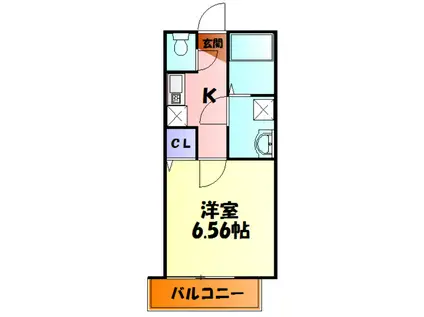 クーネル大和(1K/3階)の間取り写真