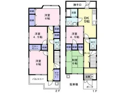 東武鉄道野田線 南桜井駅(埼玉) 徒歩10分 2階建 築29年(5DK)の間取り写真