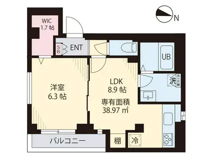 フロイデ代々木(1LDK/1階)の間取り写真