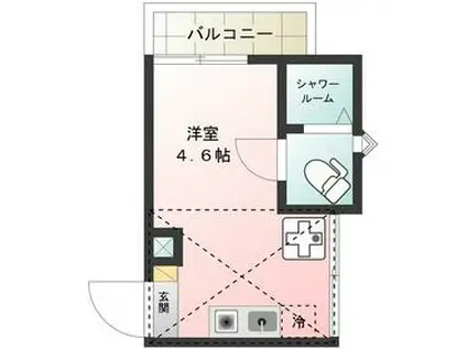 GLAZN金町(ワンルーム/2階)の間取り写真