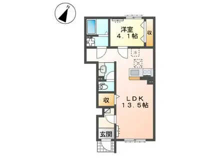 鹿嶋市大字平井 アパート工事(1LDK/1階)の間取り写真