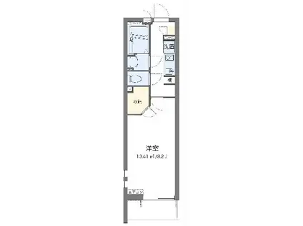 クレイノビッグアロー(1K/3階)の間取り写真