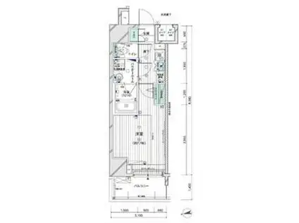 メインステージ大山2(1K/8階)の間取り写真