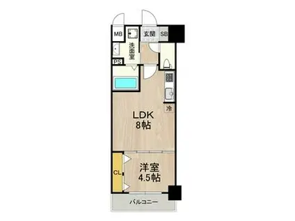 セノアタワー新大阪(1LDK/6階)の間取り写真