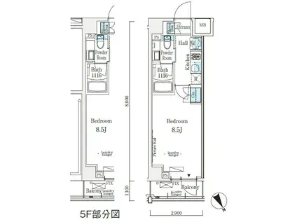 ソラニテ馬込(1K/5階)の間取り写真
