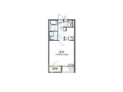 レオネクストレオスクエア(1K/2階)の間取り写真