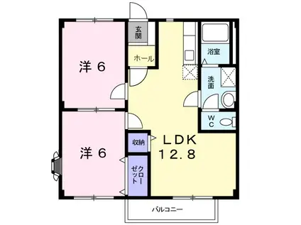 アーバンスクエアⅠ(2LDK/1階)の間取り写真