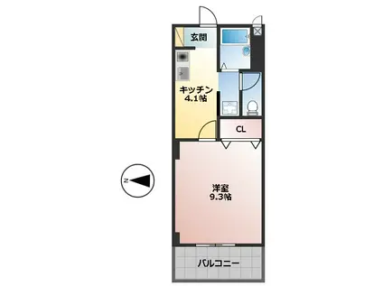 白井Fビル(1K/3階)の間取り写真